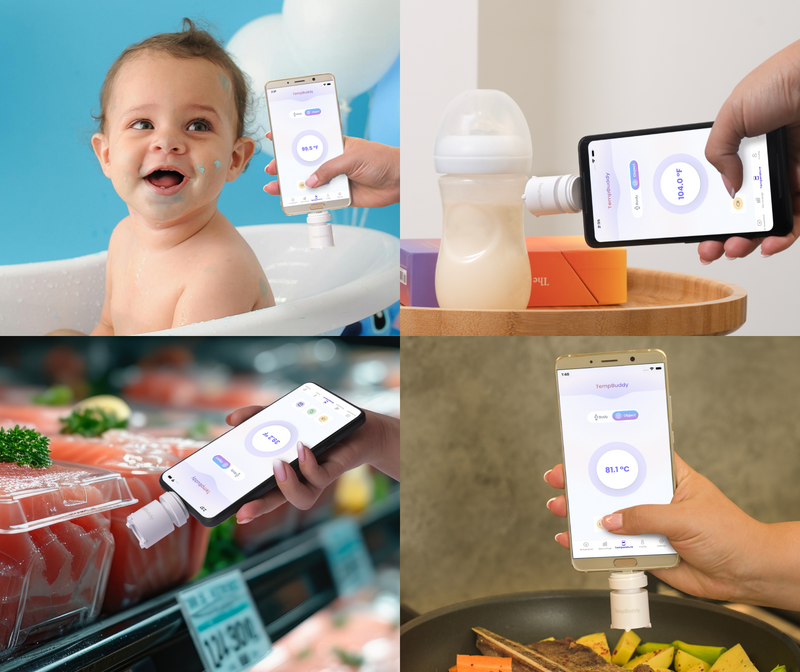Checking bottle, bath and food temperature using object mode